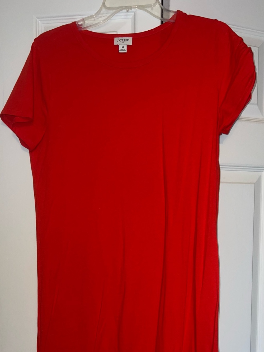 J. Crew Red Short Sleeve Midi Dress